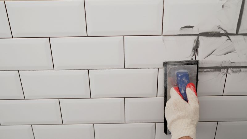 Tile Cleaning in Progress